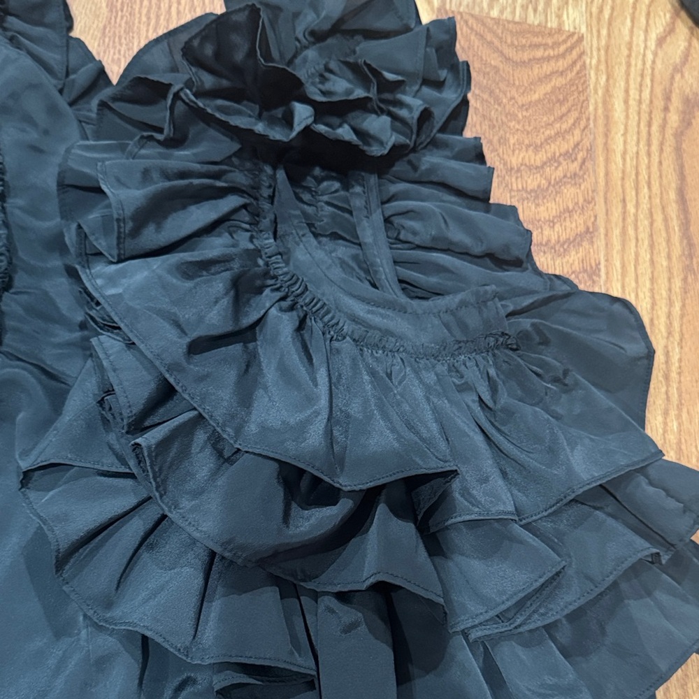 ASOS Black Ruffle Sleeve Blouse - Picture 4 of 8